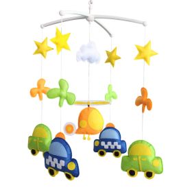 Green Blue Taxi Orange Helicopter Handmade Infant Baby Musical Crib Mobile Gift Boys Girls Nursery Room Decor