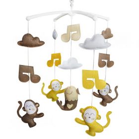 Handmade Baby Crib Musical Mobile [Monkeys] Colorful Room Decor, Beautiful Toy