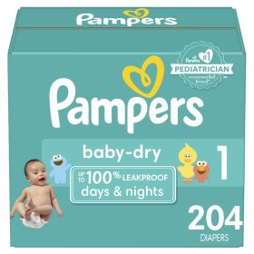 Pampers Baby-Dry Extra Protection Diapers Enormous Packs size 1, 204 count