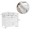 90*58*99cm Three Drawers With Seat Belt Baby Wooden Bed Nursing Table White