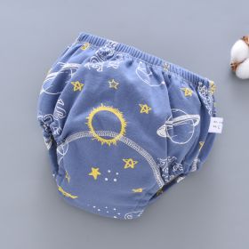 Baby Training Pants Washable 6-layer Gauze Diaper Cover (Option: Blue Starry Sky-M Code-5PCS)