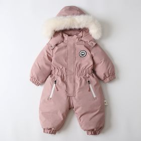 Fashion Winter New Children's Jumpsuit (Option: Pink-90cm)