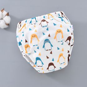 Baby Training Pants Washable 6-layer Gauze Diaper Cover (Option: Penguin-L Code-5PCS)