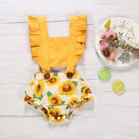 Leopard Print Onesie Toddler Strap Triangle Rompers (Option: MN406 Yellow-70 Yards)