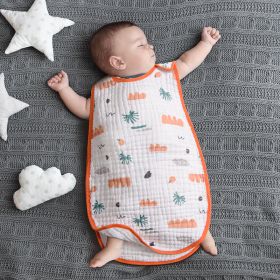 Cotton Gauze Sleeveless Vest Newborn Children's Sleeping Bag (Option: Tropical jungle6-S)