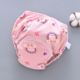 Baby Training Pants Washable 6-layer Gauze Diaper Cover (Option: Pink Headphones-S Code-5PCS)