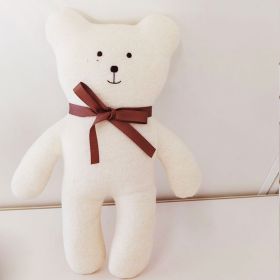 Cute Doll Bear Doll Sleeping Comfort (Option: Milk White Bear-25cm)