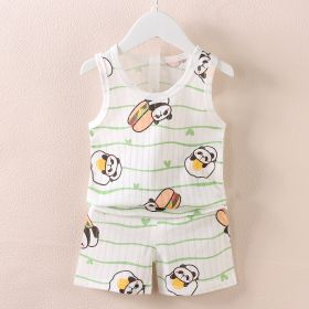 Fashion Children's Sleeveless Vest Shorts Set (Option: White Panda-73CM)