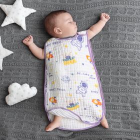 Cotton Gauze Sleeveless Vest Newborn Children's Sleeping Bag (Option: Space exploration6-S)