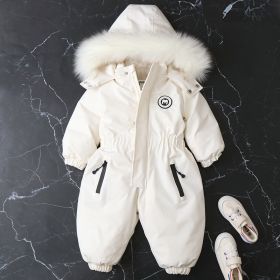 Fashion Winter New Children's Jumpsuit (Option: White-90cm)