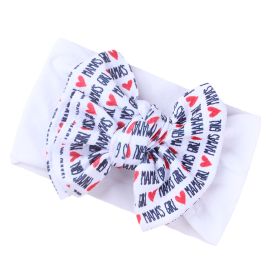 Fashion Kids Double Layer Printed Bow Bandana (Option: White english)