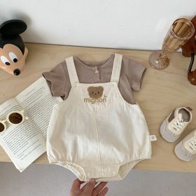 New Baby Bear Romper Overalls Suit (Option: White Suit-66cm)