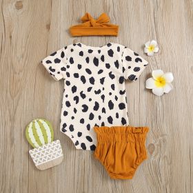 Newborn Fashion Simple Printing Clothes Suit (Option: Chocolate-80cm)