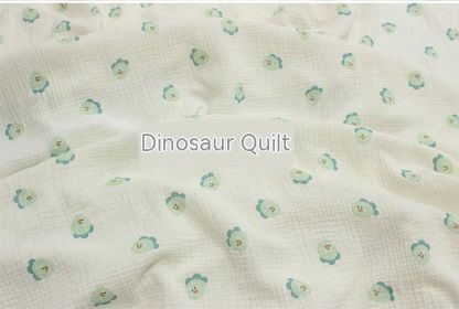 Cartoon Printed Baby Pure Cotton Yarn Cloth Blanket Summer Quilt (Option: 11 Quilt Dinosaur-Free Size)