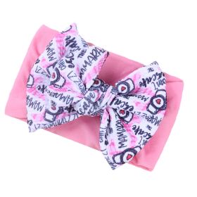 Fashion Kids Double Layer Printed Bow Bandana (Option: Medium powder)