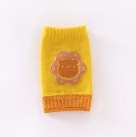 Cartoon Two-color Dispensing Terry Baby Toddler Crawling Kneecap (Option: Yellow Lion)