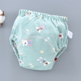 Baby Training Pants Washable 6-layer Gauze Diaper Cover (Option: Green Bear-S Code-5PCS)