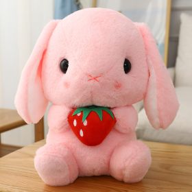 Long Ears Rabbit Radish Little White Rabbit Doll Pillow (Option: Pink Strawberry-22cm)