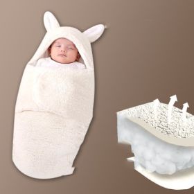 Baby Hold Newborn Thickened Out Wrap Swaddle Sleeping Bag (Option: Round white leg-70x80cm)