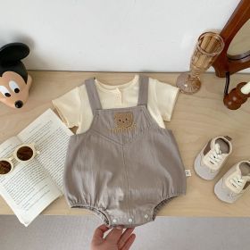 New Baby Bear Romper Overalls Suit (Option: Brown Suit-66cm)