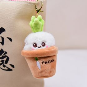 Cute Cartoon Potted Carrot Pendant Keychain (Option: White Radish-12cm)