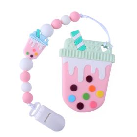 Baby Supplies Dental Gel Pacifier Chain Set (Color: pink)