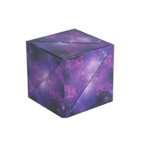 Magnetic Cube 3D Geometric Space Variety Toy (Option: Starry Sky Purple)