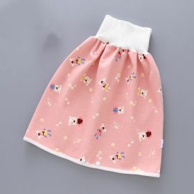 Baby leak-proof bed wetting skirt (Option: Pink bear-Skirt-M)