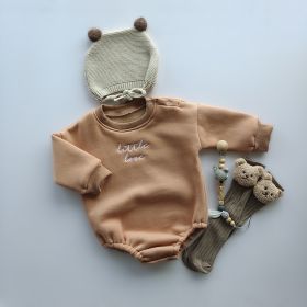 Fashion New Fleece-lined Rompers Jumpsuit (Option: Light Brown-66cm)