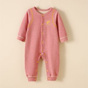 Baby Plus Velvet Warm Clothing Dralon Fever (Option: Pink-66cm)