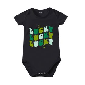 Cotton Jumpsuit Romper One-piece Baby (Option: Black-3or6 Months)