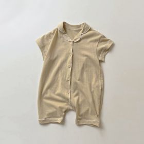 Baby Summer Open-chest Crawl Suit (Option: Light Yellow-66cm)