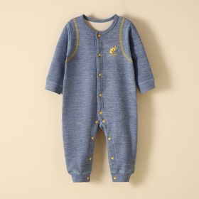 Baby Plus Velvet Warm Clothing Dralon Fever (Option: Blue-66cm)