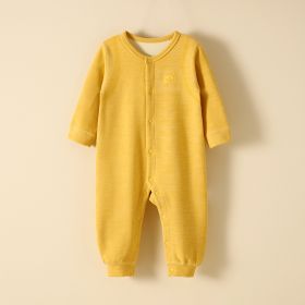 Baby Plus Velvet Warm Clothing Dralon Fever (Option: Yellow-59cm)