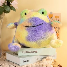 Cute Frog Doll Pillow Colorful Tie-dye Plush Toy (Option: Purple Frog-20X20X17cm)