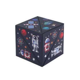 Magnetic Cube 3D Geometric Space Variety Toy (Option: Spaceman Blue)