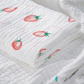 Baby Cotton Super Soft Absorbent Gauze Bath Towel (Option: Strawberry-120x150cm)