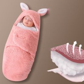 Baby Hold Newborn Thickened Out Wrap Swaddle Sleeping Bag (Option: Round Legs Pink-62cm)