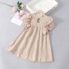 Baby Solid Color Ruffle Design Simple Style Summer Dress