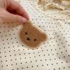 Baby Dot Pattern Cartoon Bear Patched Design Jumpsuit With Hat