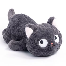 Cute Black Cat Sitting Posture Squatting Posture Pure Plush Toy (Option: Lying-Small 35cm 031kg)