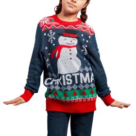 Autumn And Winter New Children's Christmas Clothing Elf Sweater Pullover Long Sleeve Sweater (Option: Snowman-S)