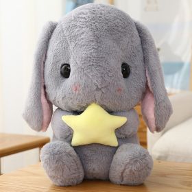 Long Ears Rabbit Radish Little White Rabbit Doll Pillow (Option: Gray Gold Star-22cm)