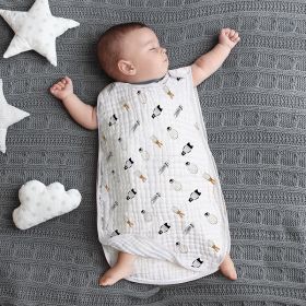 Cotton Gauze Sleeveless Vest Newborn Children's Sleeping Bag (Option: Bear style6-S)