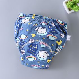 Baby Training Pants Washable 6-layer Gauze Diaper Cover (Option: New Blue Planet-S Code-5PCS)