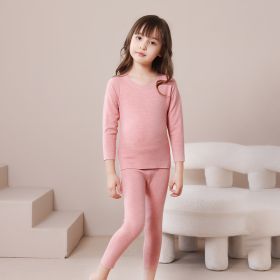 Children's Thermal Wool Silk Underwear Set (Option: Silk Pollen-170cm)