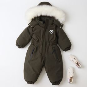 Fashion Winter New Children's Jumpsuit (Option: Army Green-100cm)